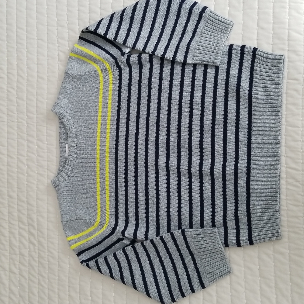 Gymboree boys sweater S 5/6 Gray navy striped
